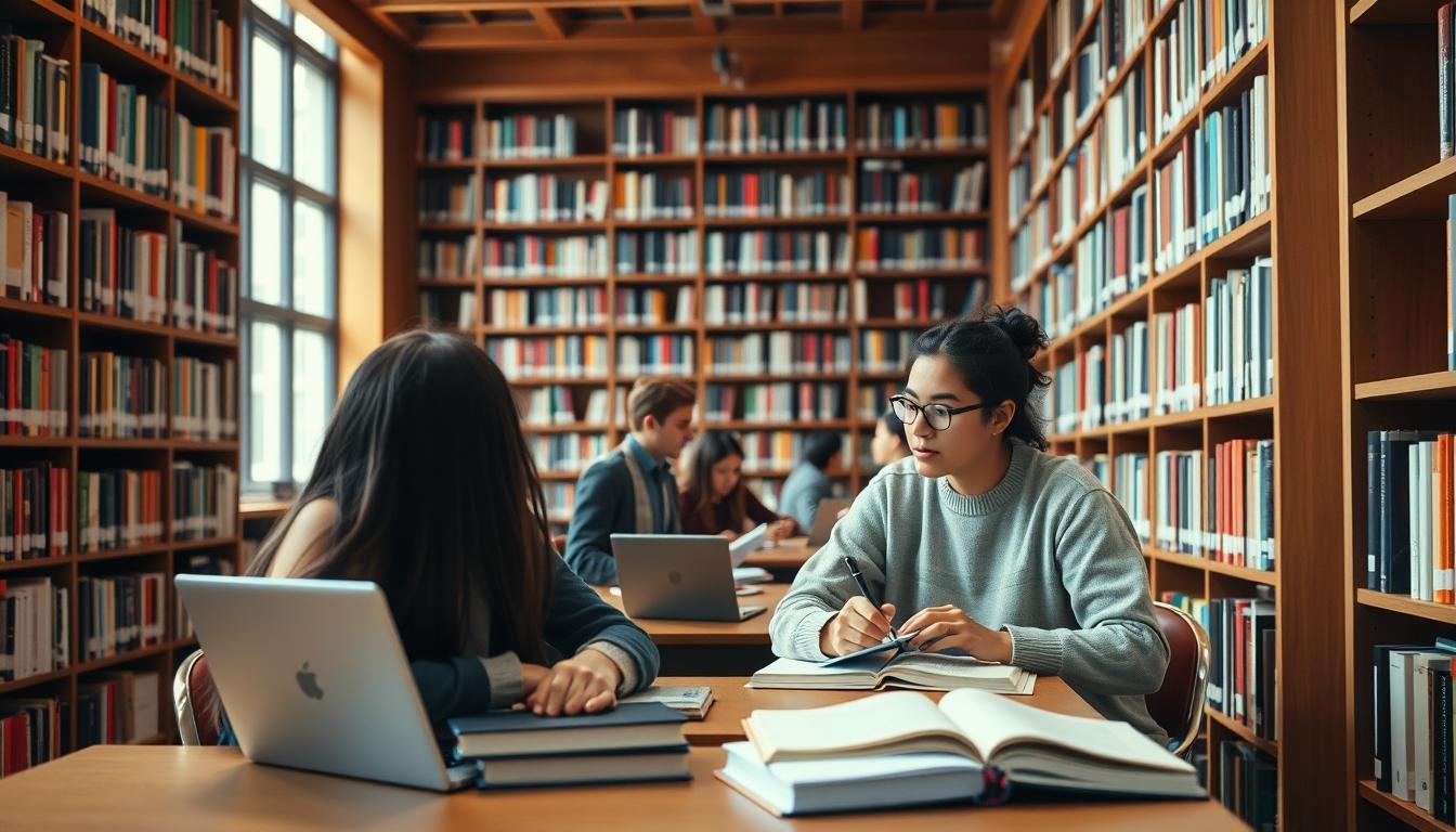 Students collaborating in study space